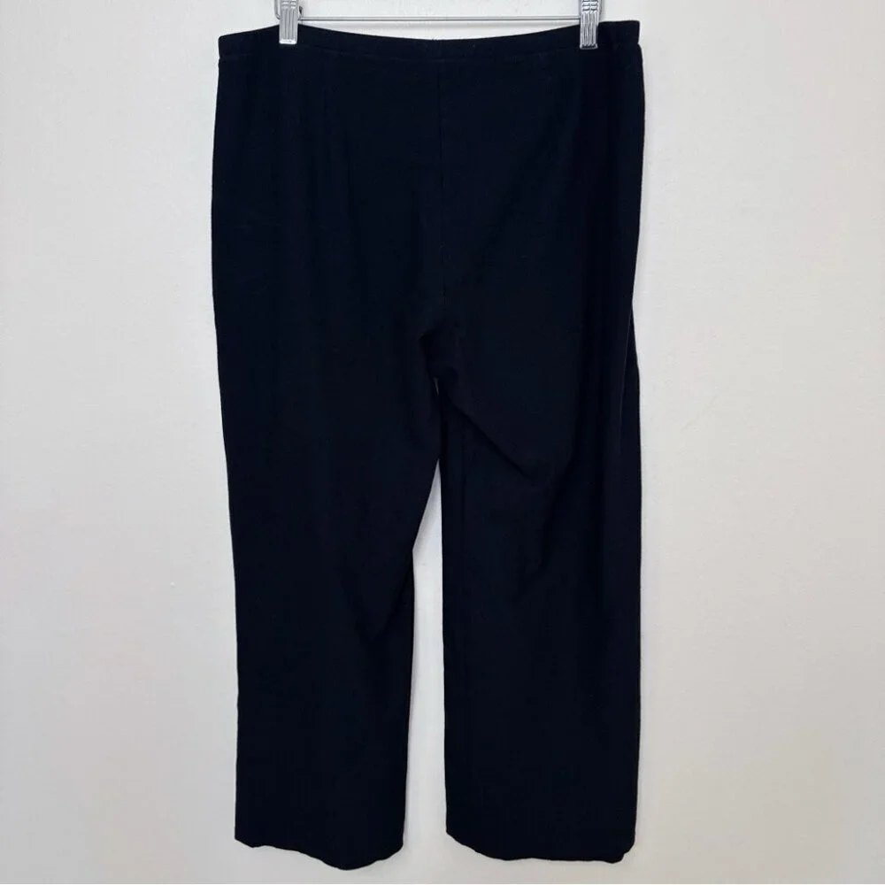 Eileen Fisher Womens Medium Pull On Ankle Pant In Black Made in USA - Picture 13 of 13